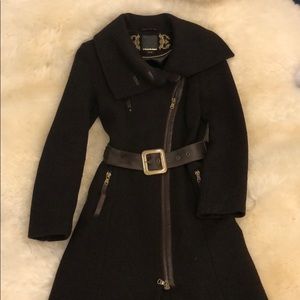 Mackage Wool Belted Brown Coat